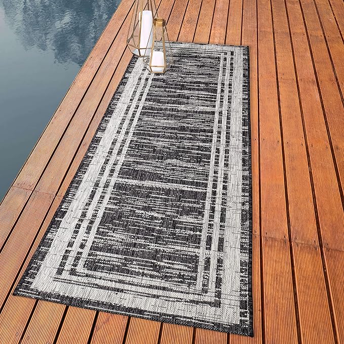 Keen Home Design Outdoor Runner Rug - 2x8 Washable Indoor/Outdoor Rug for Patio, Balcony, Kitchen, Garden, Beach, Deck and Porch. Size: 2'2" x 7'7"