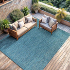 CAMILSON Outdoor Rug 6x9 Modern Area Rugs for Indoor and Outdoor Patios and Porches - Waterproof, Washable, Non-Shedding, Easy-to-Clean Outside Carpet (6 x 9, Solid - Aqua)
