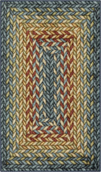 Maples Rugs Marion Bohemian Braided Design Print Area Rug – Made in USA – Washable, Non Slip Indoor Carpet for Entryway, Foyer, Kitchen, and Bathroom, 34" x 20", Multi-Color