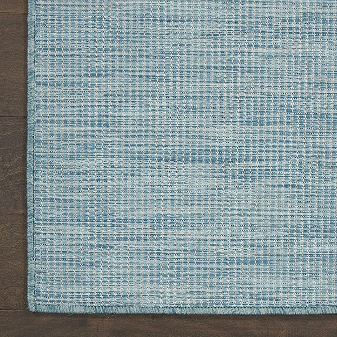 Nourison Positano Indoor/Outdoor Aqua 3' x 5' Area Rug, Easy Cleaning, Non Shedding, Bed Room, Living Room, Dining Room, Backyard, Deck, Patio (3x5)