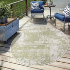 Keen Home Design Terrace Outdoor Round Rug - 5ft Round Washable Indoor/Outdoor Rug for Patio, Kitchen, Balcony, Beach, Garden, Deck and Porch, Size: 5'3" Round
