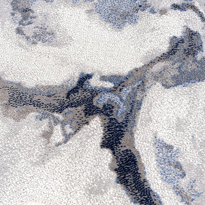 Abani Rugs Regal REG140A - 4' x 6' - Grey/Blue- Washable Area Rug