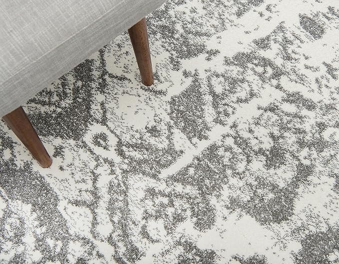 Unique Loom Rosso Collection Vintage, Geometric, Bohemian, Traditional, Distressed, Southwestern Area Rug, Rectangular 9' 0" x 12' 0", Light Gray/Ivory