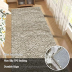RUGSURE Washable Area Rugs, 2'6'' x 8' - 1/6 Thick - Stain & Water Resistant Non-Slip - Perfect Resistant Rug for Living Room, Bedroom, Nursery, Pet & Child Friendly, Vibrant Colors Rugs, Brown