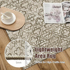 RUGSURE Washable Area Rugs, 3' x 5 ' - 1/6 Thick - Stain & Water Resistant Non-Slip - Perfect Resistant Rug for Living Room, Bedroom, Nursery, Pet & Child Friendly, Vibrant Colors Rugs, Brown