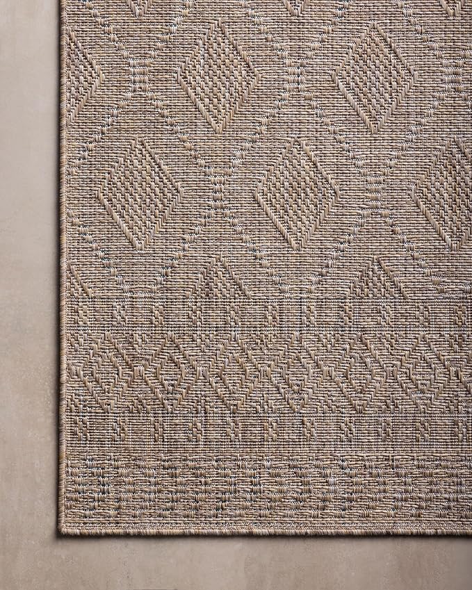 Loloi Amber Lewis Topanga Collection TOP-06 Natural/Mist 5'-3" x 7'-6" Indoor/Outdoor Area Rug