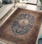 Keen Home Design 4x6 Rug - Machine Washable Area Rug with Non-Slip Backing, Ideal for Living Room, Dining Room, Bedroom - Vintage, Easy Clean, Durable, Low Pile Rug - (4' x 6')