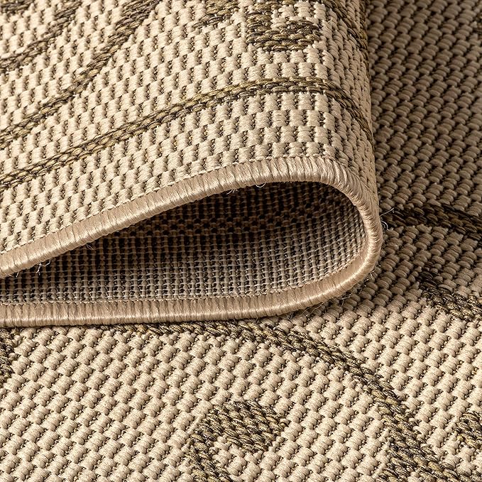 JONATHAN Y Vintage Filigree Indoor Outdoor Area Rug 10X14 Beige/Brown, Charleston Textured Weave for Backyard, Patio, Porch, Easy-Cleaning, High Traffic, Pet-Friendly, Non-Shedding (SMB106A-14)