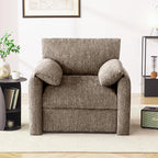 Chenille Oversized Armchair, 38.6'" Wide Accent Chairs for Living Room & Bedroom Modern Lounge Chair, Upholstered Mid-Century Reading Chair (Brwon, 1 Pack)