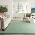 Nourison Home Positano 6' x 9' Blue Green Fabric Modern Area Rug (6' x 9')