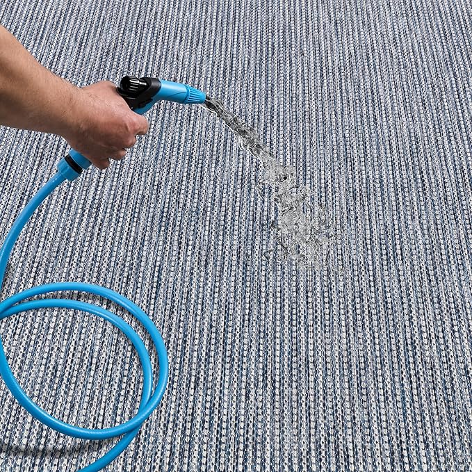 Keen Home Design Terrace Outdoor Round Rug - 5ft Round Washable Indoor/Outdoor Rug for Patio, Kitchen, Balcony, Beach, Garden, Deck and Porch, Size: 5'3" Round