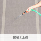 CAMILSON Outdoor Rug 9x12,Large Modern Outside Rugs for Patios Porches Waterproof Durable Washable Non-Shedding, Easy-to-Clean Indoor Outdoor Area Carpet (9 x 12, Bordered - Gray/White)