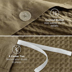 Bedsure Cotton Duvet Cover King - 100% Cotton Waffle Weave Fennel Seed Duvet Cover King Size, GentleSoft™ and Breathable Bedding Set for All Season, 3 Pieces, 104"x90"