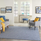 Nourison Home Positano 6' x 9' Navy Blue Fabric Modern Area Rug (6' x 9')