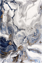 Abani Rugs Abstract Design 2'x3' Bedroom Rug - Grey, Brown & Blue Modern Multi-Dimensional Washable Area Rug