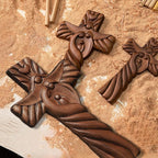 BGCOPPER Holy Family Wall Cross, Handmade Wooden Cross Wall Crucifix, Jesus Cross Wall Decor Art for Home Room Decor Christmas Gifts - 6 Inch