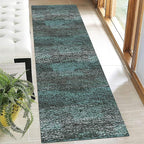 RUGSURE Washable Area Rug - 1/6 Thick - Stain & Water Resistant Non-Slip - Resistant Rug for Living Room, Bedroom, Nursery, Pet & Child Friendly, Vintage Charm Area Rugs (Green, 2'6'' x 8')