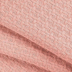 BELIZZI HOME 100% Cotton Bed Blanket, Breathable Bed Blanket King Size, Cotton Thermal Blankets King, Perfect for Layering Any Bed for All Season, Peach