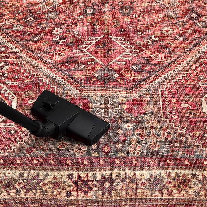 Keen Home Design 8x10 Rug - Machine Washable Area Rug with Non-Slip Backing, Ideal for Living Room, Dining Room, Bedroom - Vintage, Easy Clean, Durable, Low Pile Rug - (8' x 10')