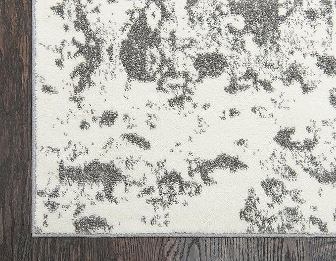 Unique Loom Rosso Collection Vintage, Geometric, Bohemian, Traditional, Distressed, Southwestern Area Rug, Rectangular 4' 0" x 6' 0", Light Gray/Ivory