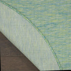 Nourison Positano Indoor/Outdoor Blue/Green 6' x Round Area Rug, Easy Cleaning, Non Shedding, Bed Room, Living Room, Dining Room, Backyard, Deck, Patio (6 Round)