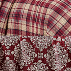 Southshore Fine Living King Size Christmas Quilt with 2 Pillow Shams - Reversible Plaid Coverlet - Red Plaid