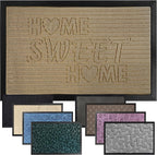 GORILLA GRIP 100% Waterproof All-Season WeatherMax Doormat 35x23, US Designed Natural Rubber, Stain and Fade Resistant, Low Profile Indoor Outdoor Door Mats, Easy Clean Patio Mat, Home Sweet Home