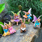 Mood Lab Fairy Garden - Miniature Reading Fairies Figurines Set - Statues & Accessories Decor Kit of 6 pcs