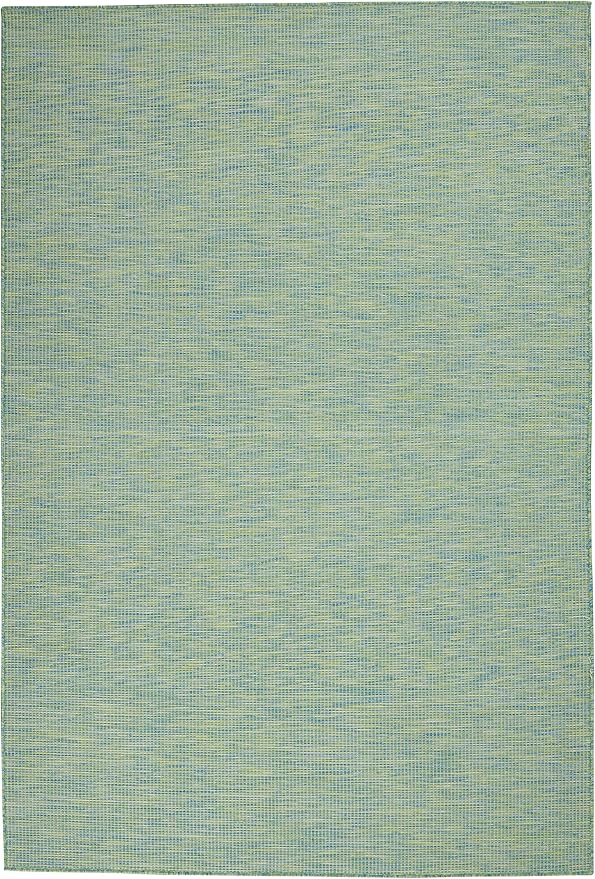 Nourison Positano Indoor/Outdoor Blue/Green 3' x 5' Area Rug, Easy Cleaning, Non Shedding, Bed Room, Living Room, Dining Room, Backyard, Deck, Patio (3x5)