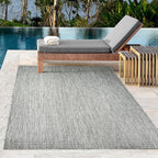 Adiva Rugs Outdoor Indoor Area Rug, Weather Resistant, Easy to Clean, Stain Resistant Floor Mat for Dining Room, Backyard, Deck, Patio (Silver Weiss, 2'6" x 7')