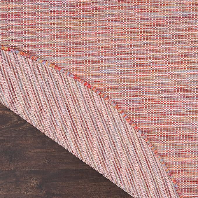 Nourison Home Positano Indoor/Outdoor Rainbow 6' x Round Area Rug, Easy Cleaning, Non Shedding, Bed Room, Living Room, Dining Room, Backyard, Deck, Patio (6 Round)