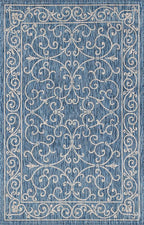 JONATHAN Y Vintage Filigree Indoor Outdoor Area Rug 6X9 Navy/Gray, Charleston Textured Weave for Backyard, Patio, Porch, Easy-Cleaning, High Traffic, Pet-Friendly, Non-Shedding (SMB106D-6)