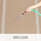 CAMILSON Outdoor Rug 9x12, Large Modern Outside Rugs for Patios Porches Waterproof Durable Washable Non-Shedding, Easy-to-Clean Indoor Outdoor Area Carpet (9 x 12, Bordered - Beige/White)