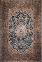 Keen Home Design 8x10 Rug - Machine Washable Area Rug with Non-Slip Backing, Ideal for Living Room, Dining Room, Bedroom - Vintage, Easy Clean, Durable, Low Pile Rug - (8' x 10')