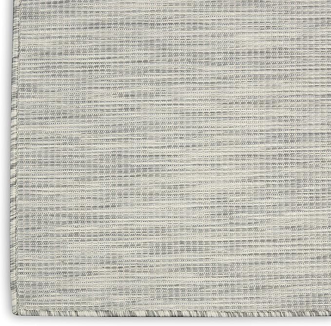 Nourison Positano Indoor/Outdoor Light Grey 6' x Round Area Rug, Easy Cleaning, Non Shedding, Bed Room, Living Room, Dining Room, Backyard, Deck, Patio (6 Round)