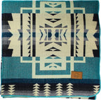 Inca Aztec Throw, Queen, King Blanket | Southwest Indian Navajo Boho Style | Native Cover for Camping, Bedding, Couch, Vanlife | Faux Alpaca, Lightweight, Hypoallergenic (Teal, Queen)