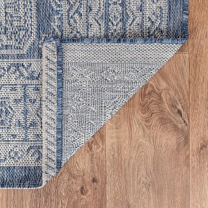 Keen Home Design Terrace Outdoor Round Rug - 5ft Round Washable Indoor/Outdoor Rug for Patio, Kitchen, Balcony, Beach, Garden, Deck and Porch, Size: 5'3" Round