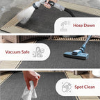 nuLOOM 9'6" x 12' Outdoor Area Rug, Casual Design With Striped Border, Stain Resistant, Highly Durable, For Patio, Balcony, Bedroom, Living Room, Dining Room, Bathroom, Dark Grey