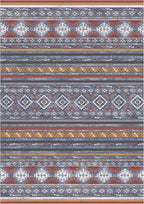 RUGSURE Washable Area Rugs 9' x 12' - 1/6 Thick - Moroccan-Inspired -Stain & Water Resistant Non-Slip - Resistant Rug for Living Room, Bedroom, Nursery, Pet & Child Friendly (Blue and Red)