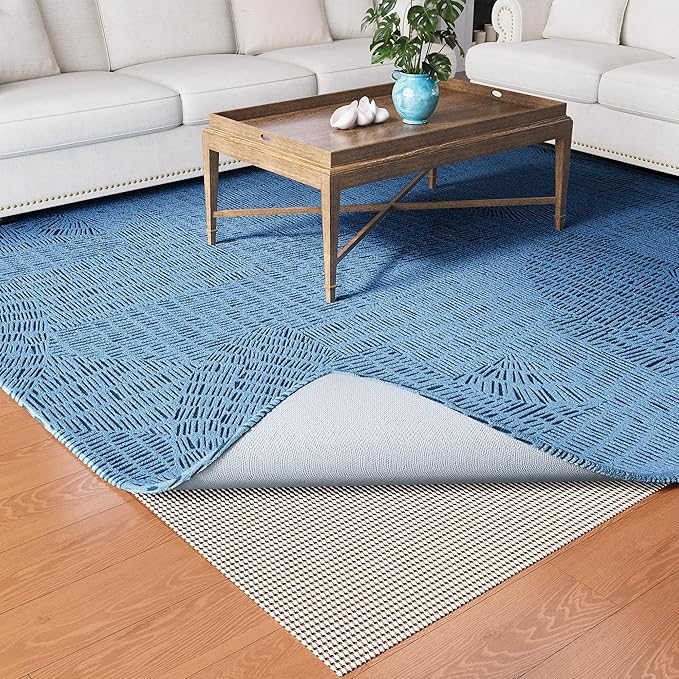 Non-Slip Rug Pad Gripper 2.5x14 Feet, Anti Skid Mat for Under Area Rugs, Keeps Rugs in Position and Safe, Thick Cushioned Carpet Pad for Hardwood Floors Protection