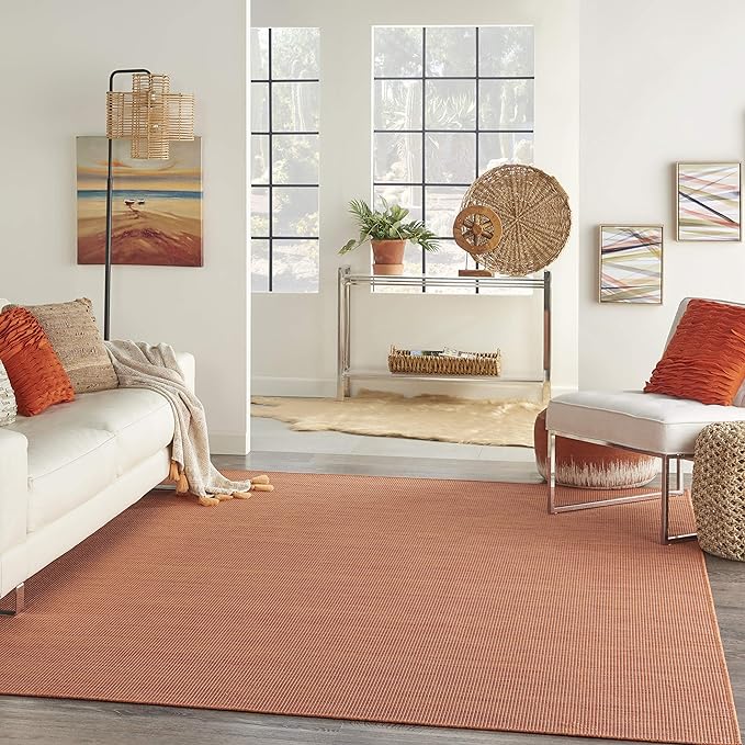 Nourison Home Positano 6' x 9' Terracotta Fabric Modern Area Rug (6' x 9')
