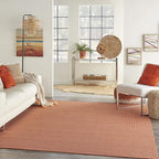 Nourison Positano Indoor-Outdoor Terracotta 4' x 6' Area Rug, Easy Cleaning, Non Shedding, Bed Room, Living Room, Dining Room, Backyard, Deck, Patio (4x6)