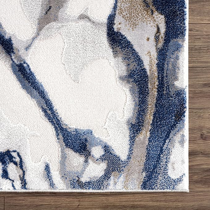 Abani Rugs Regal REG140A - 4' x 6' - Grey/Blue- Washable Area Rug