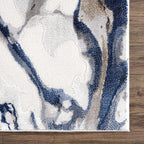 Abani Rugs Abstract Design 2' 6" x 6' Bedroom Rug - Grey, Brown & Blue Modern Multi-Dimensional Washable Area Rug