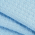 Elvana Home 100% Cotton Bed Blanket, Breathable Bed Blanket Twin Size, Cotton Thermal Blankets Twin, Perfect for Layering Any Bed for All Season, Light Blue