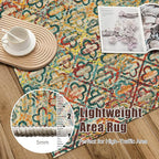 RUGSURE Washable Area Rugs, 2'6'' x 8' - 1/6 Thick - Stain & Water Resistant Non-Slip - Perfect Resistant Rug for Living Room, Bedroom, Nursery, Pet & Child Friendly, Vibrant Colors Rugs, Multicolor