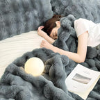 UKELER Soft Faux Fur Throw Blanket Large Solid Reversible Shaggy Blanket Plush Thick Fluffy Blankets Throws for Bed, Couch, Sofa, Office, Camping 60''x80'' Dark Grey