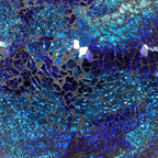 Sunnydaze 10-inch Gazing Ball for Garden - Crackled Glass Mosaic Gazing Globe for Outside - Deep Ocean Swirl Mosaic