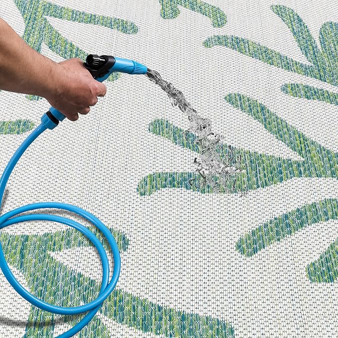 Keen Home Design Terrace Outdoor Area Rug - 10x14 Washable Indoor/Outdoor Rug for Patio, Kitchen, Balcony, Beach, Garden, Deck and Porch, Size: 10'x14'