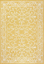 JONATHAN Y Vintage Filigree Indoor Outdoor Area Rug 8X10 Yellow/Cream, Charleston Textured Weave for Backyard, Patio, Porch, Easy-Cleaning, High Traffic, Pet-Friendly, Non-Shedding (SMB106L-8)